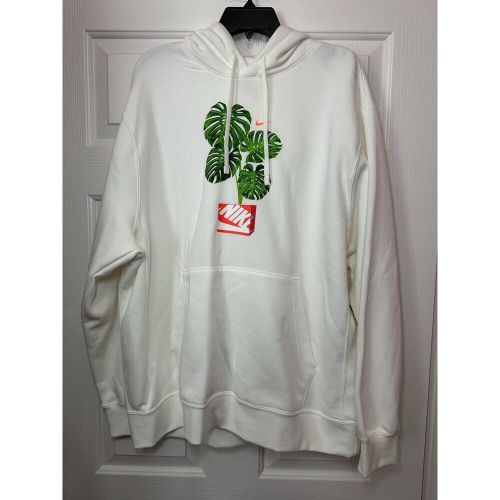 Size XL Nike Hoodie Plants Pullover Sweatshirt Ivory White Mens HQ2967-133 NEW